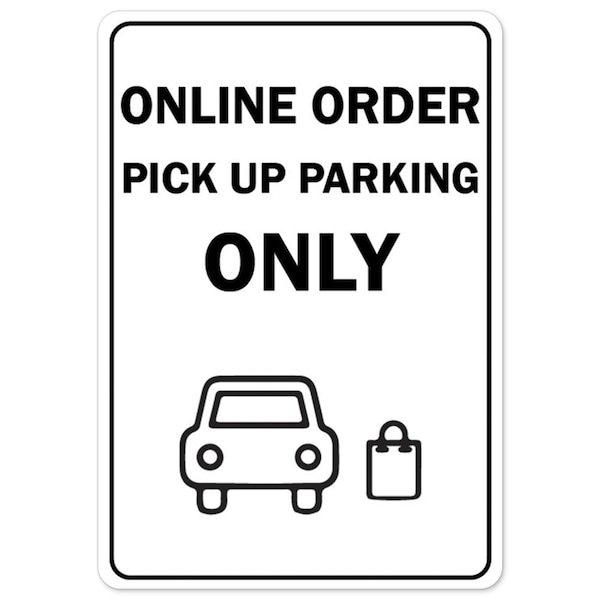 Public Safety, Online Order Pick Up Parking Only, 5in X 3.5in Decal, 10PK, OS-NS-D-35-10PK25531